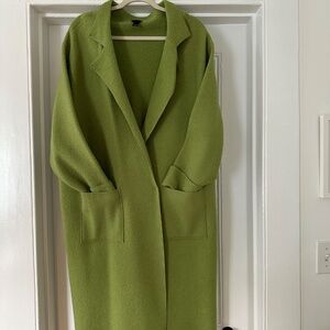 Eileen Fisher Spring Green Boiled Wool Coat: Size XL.